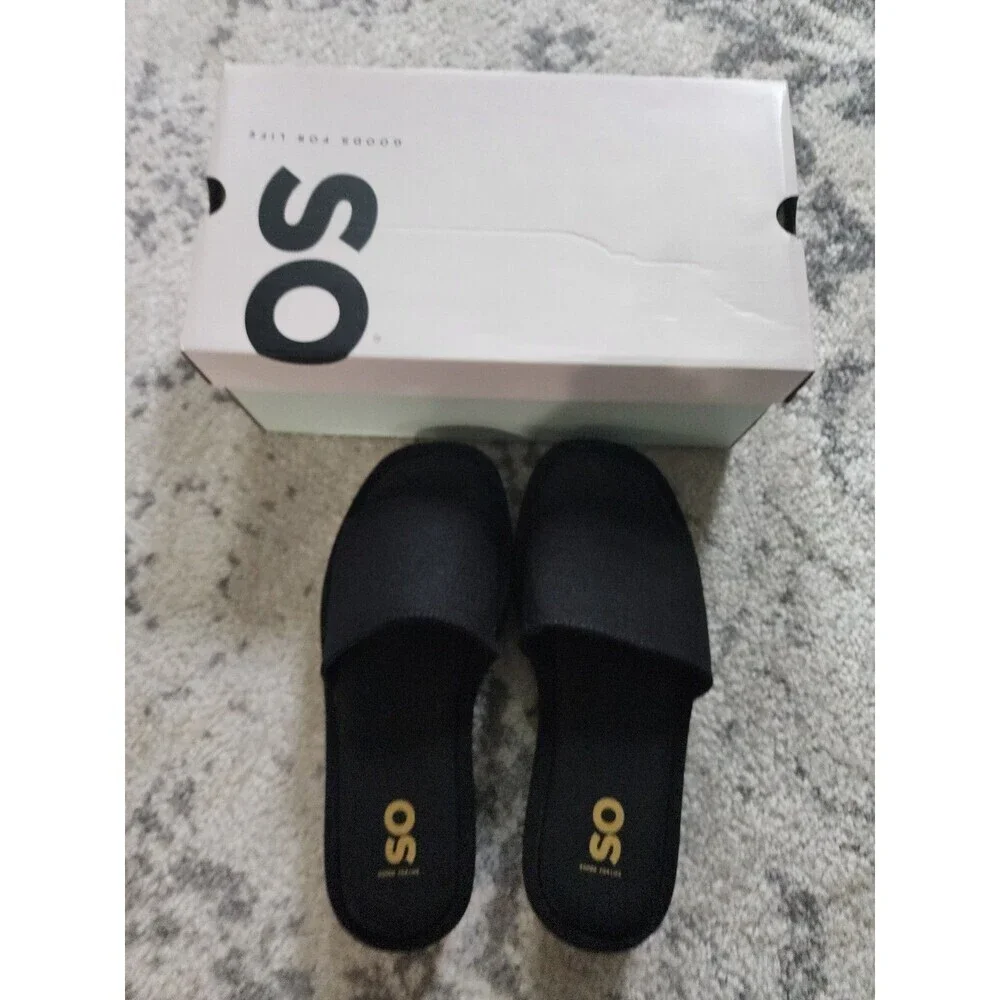 SO Goods For Life Lezley Sandals Womens Size 7 BLACK Platform Slide Flatform - Picture 5 of 8